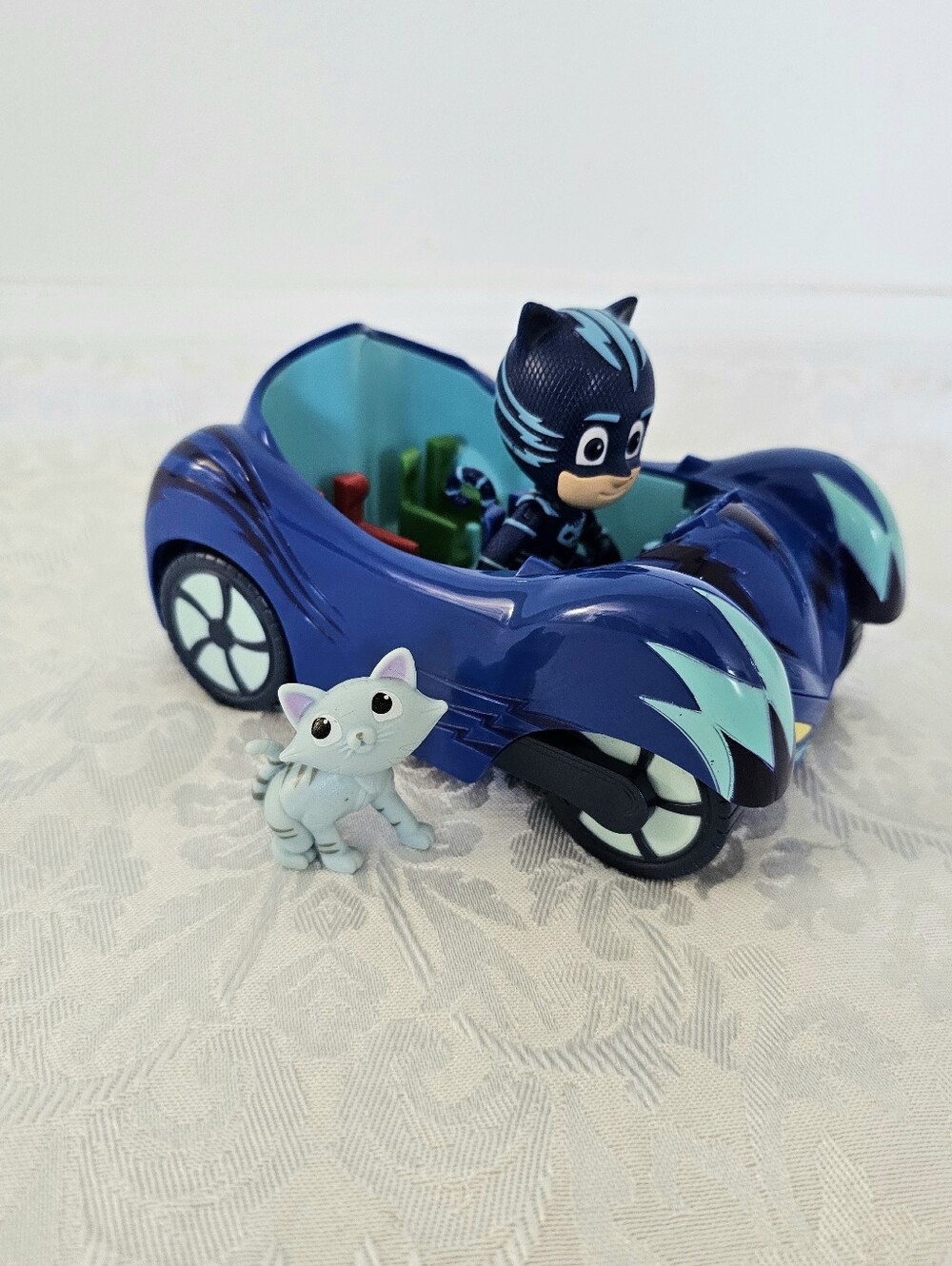 Catboy Vehicle Toy - Blue Racing Car with Catboy and Mr. Meow. Like New!